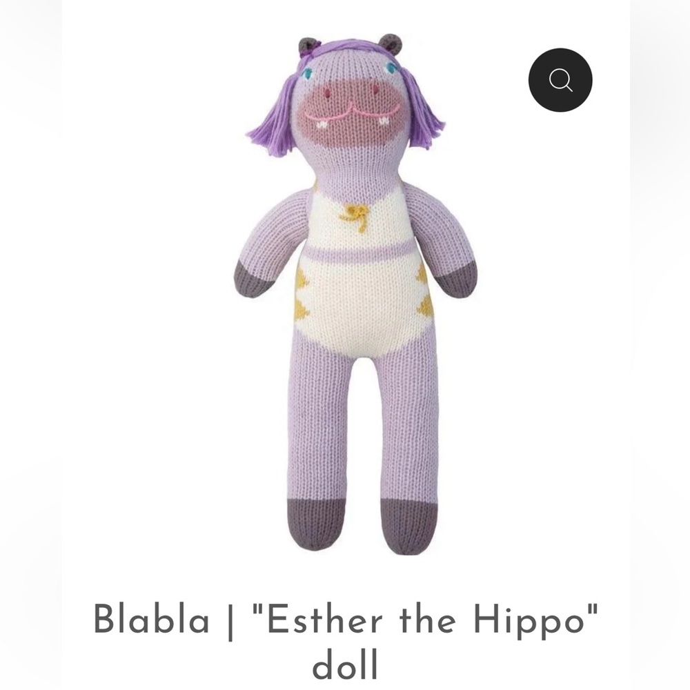 Blabla, Mini knit doll, Esther the hippo 17”